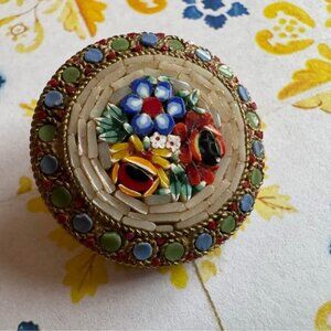 Vintage Italian Macro Mosaic Pin